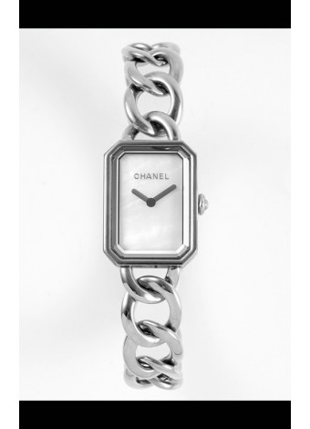 Reloj Chanel Premiere Gourmette Chain - Movimiento de Cuarzo Suizo en Dial Blanco 