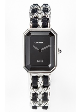 Chanel Premiere Iconic Chain Watch con Cadenas en Negro y Acero Reloj Cuarzo Suizo