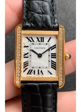 Cartier Tank Solo Reloj de Cuarzo Suizo Caja en Oro Amarillo -  27MM Ancho