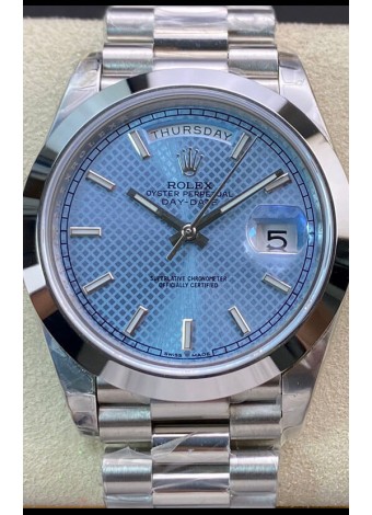 Rolex Day Date Presidential M228206-0004 Acero 904L 40MM - Dial Azul Claro Reloj Calidad Espejo 1:1