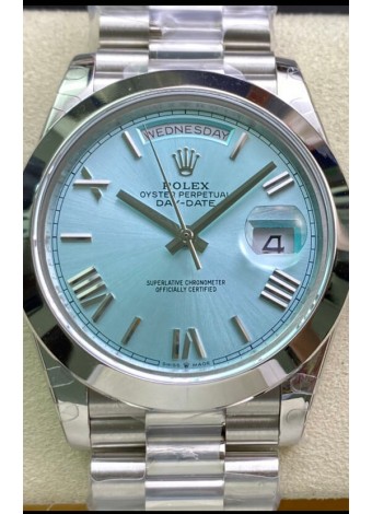 Rolex Day Date Presidential M228206-0044 Acero 904L 40MM - Dial Azul Arábigo ICE Reloj Calidad Espejo 1:1