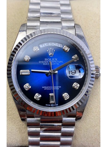 Rolex Day Date Presidential Acero 904L 36MM - Dial Azul Calidad a Espejo 1:1
