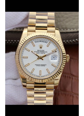 Rolex Day Date Presidential Acero 904L Oro Amarillo 40MM - Dial Blanco Calidad Espejo 1:1
