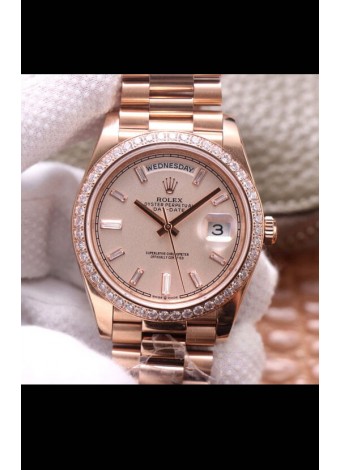 Rolex Day Date Presidential Acero 904L Oro Rosado 40MM - Dial Oro Calidad a Espejo 1:1