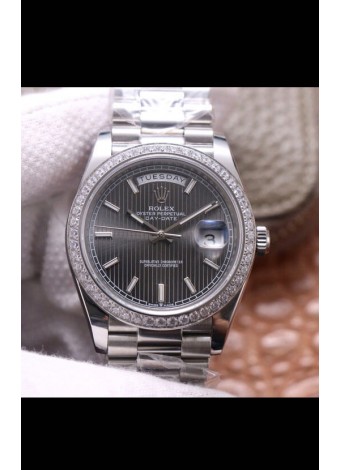 Rolex Day Date Presidential Acero 904L 40MM - Dial Gris Oscuro Calidad a Espejo 1:1