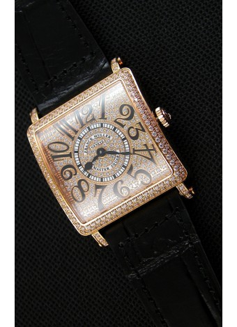 Franck Muller Master of Sqaure Ladies Relo Réplica de Cuarzo Caja en Oro Rosado