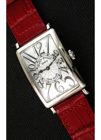 Franck Muller Long Island Ladies Reloj Réplica con Movimiento de Cuarzo Suizo correa color Rojo
