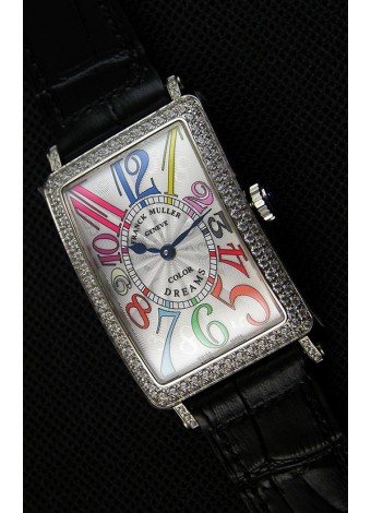 Franck Muller Long Island Color Dreams Ladies Reloj Réplica Suizo - Correa color Negro
