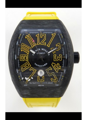 Franck Muller Super Clone Vanguard V45 Racing Carbono con Correa de Nylon