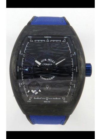 Franck Muller Super Clone Vanguard V45 Racing Carbono con Correa de Nylon