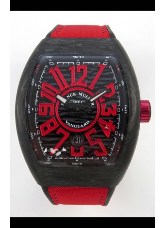 Franck Muller Super Clone Vanguard V45 Racing Carbono con Correa de Nylon