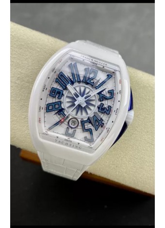 Franck Muller Vanguard Yachting Cerámica Blanca Reloj Réplica Suizo Espejo 1:1