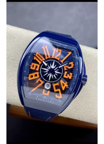 Franck Muller Vanguard Yachting Cerámica Azul Reloj Réplica Suizo Espejo 1:1