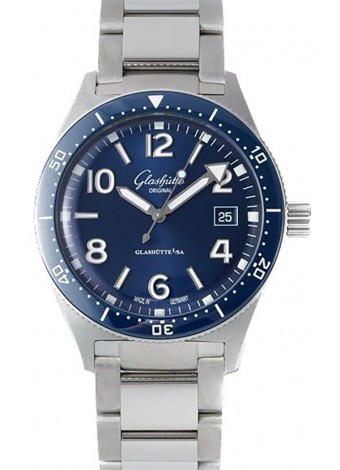 Glashütte SeaQ Edición Divers Superclone 1:1 Reloj Réplica Suiza Dial Azul