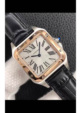 Cartier Santos Dumont Reloj Réplica a espejo 1:1 Caja en Acero Bisel en Oro Rosado 42MM