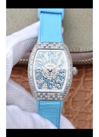 Franck Muller Vanguard Ladies Reloj Réplica Suizo a espejo 1:1 32MM Ancho Caja de Acero