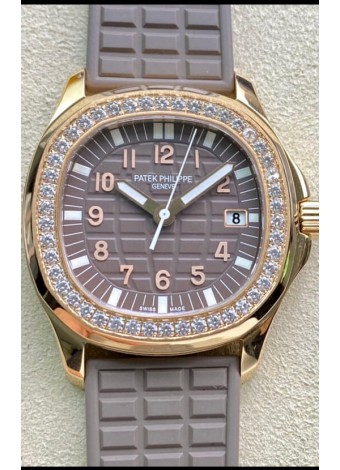 Patek Philippe Aquanaut LUCE 5072R-001 Reloj Réplica de Cuarzo Suizo en Oro Rosado Dial Gris - 35MM