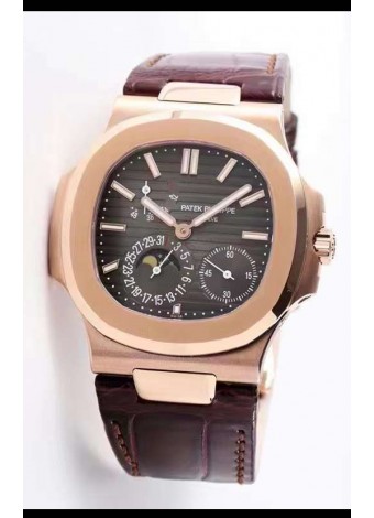 Patek Philippe Nautilus 5712/R Réplica en Calidad 1:1 Dial Marrón Correa de Piel