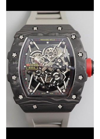 Richard Mille RM35-02 Rafael Nadal Caja de Carbono Forjado con correa Gris - Calidad Suiza Super 1:1
