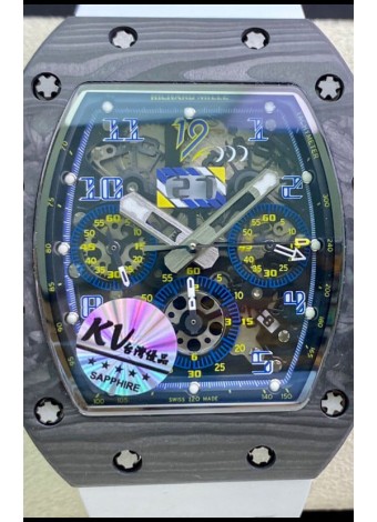 Richard Mille RM011 Felipe Massa Reloj en Calidad a Espejo 1:1 Caja de Carbono Forjado de una Sola Pieza