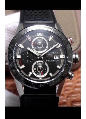Tag Heuer Carrera Heuer 01 Reloj Réplica Suizo Caja de Acero Bisel de Cerámica 43MM