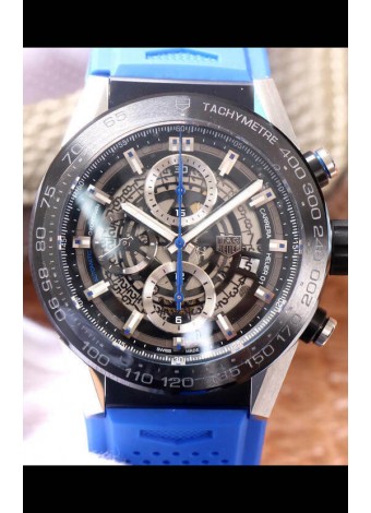 Tag Heuer Carrera Heuer 01 Reloj Réplica Suizo en Correa Azul 45MM  
