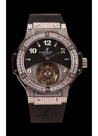 Hublot Tourbillon Solo Bang Sapphires Reloj Suizo Acero Inoxidable
