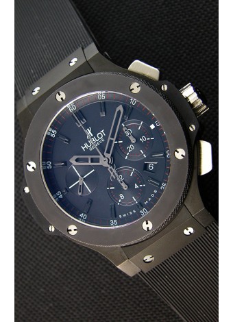 Hublot Big Bang Reloj Réplica Suizo todo el Revestimiento PVD color Negro Réplica a Espejo 1:1