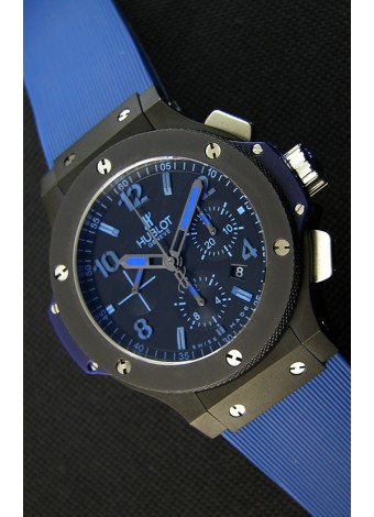 Hublot Big Bang Reloj Réplica Suizo todo el Revestimiento PVD color Azul Réplica a Espejo 1:1