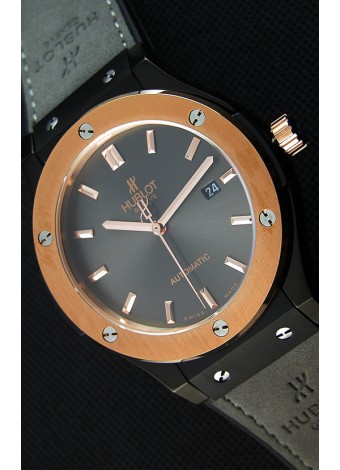 Hublot Classic Fusion Ceramic King Gold Reloj Réplica Suizo Dial color Gris - Reloj Réplica a Espejo 1:1