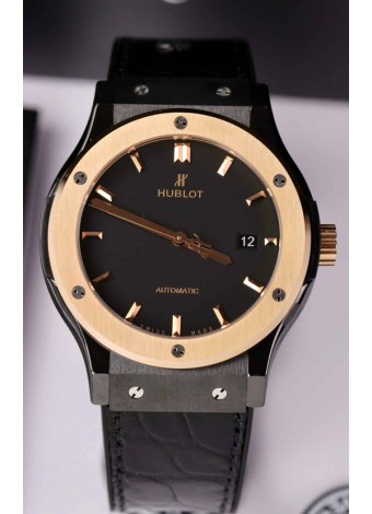 Hublot Classic Fusion Caja Cerámica Bisel Oro Rosado Reloj Superclone 42MM