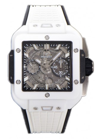 Hublot Square Bang Unico Reloj Caja Cerámica Blanca Chronógrafo Réplica Espejo 1:1