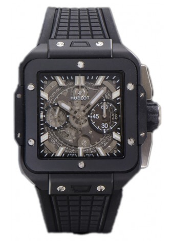 Hublot Square Bang Unico Caja en Cerámica Negra Reloj Cronógrafo Réplica Espejo 1:1