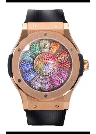 Hublot Classic Edición Fusion Takashi Murakami Oro Rosado Reloj Suizo Réplica Espejo 1:1