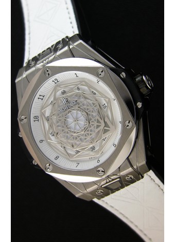 Hublot Big Bang Sang Bleu 45MM Reloj Réplica Suizo de Acero Inoxidable Dial Blanco