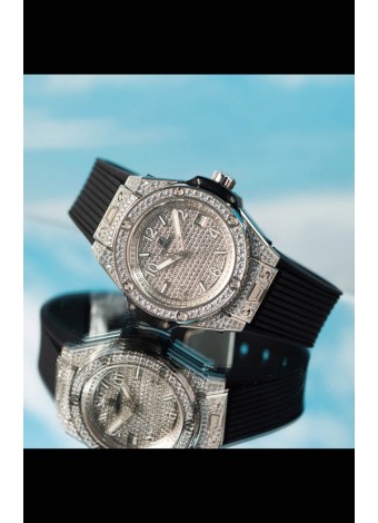 Hublot Big Bang One Click Pavimentado en Diamantes Casing and Dial Reloj Réplica Suizo