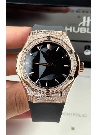 Hublot Classic Fusion Orlinski Pavimentado en Diamantes Dial Negro Reloj Réplica Suizo