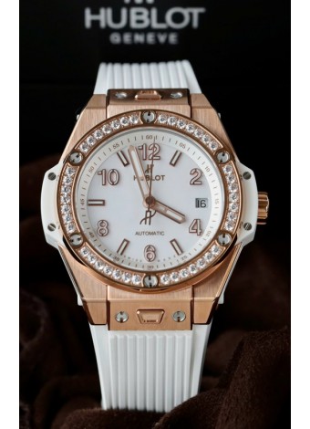 Hublot Big Bang One Click King Dial Blanco Oro Rosado Reloj Replica Suizo 39MM