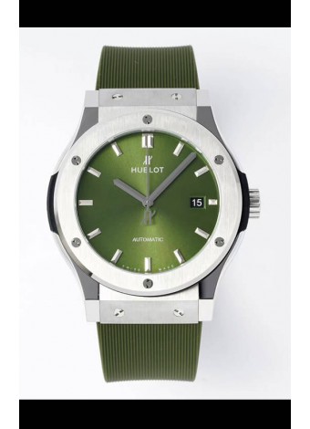 Hublot Classic Fusion Acero Dial Verde 42MM Reloj Réplica Suizo Calidad Espejo 1:1