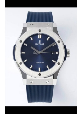 Hublot Classic Fusion Acero Dial Azul 42MM Reloj Réplica Suizo Calidad Espejo 1:1