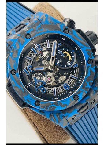 Hublot Big Bang Unico Carbono Azul Edición Las Vegas Boutique Reloj Réplica Suizo