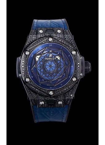 Hublot Big Bang One Click Sang Bleu Reloj Réplica a espejo 1:1 en Caja de Cerámica - 45MM