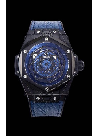 Hublot Big Bang One Click Sang Bleu Reloj Réplica a espejo 1:1 en Caja de Cerámica - 45MM Dial Azul