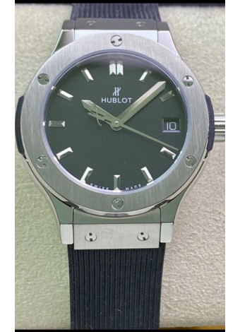 Hublot Classic Fusion Acero Inoxidable 33MM Dial Negro Reloj Movimiento Cuarzo Suizo Calidad Espejo 1:1