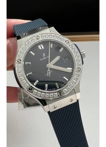 Hublot Classic Fusion Acero Inoxidable 33MM Dial Azul Reloj Movimiento Cuarzo Suizo Calidad Espejo 1:1
