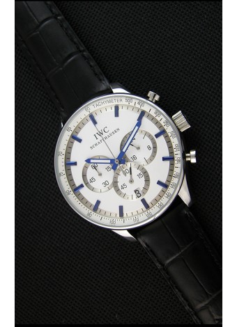 IWC Schaffhausen Reloj Réplica Japonés Movimiento de Cuarzo Dial en Blanco