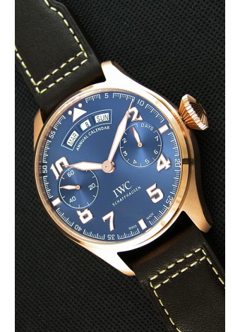 IWC Big Pilot Annual Calender Dial de Acero color Azul Réplica a Espejo 1:1