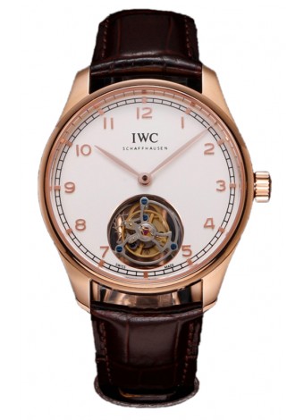 IWC Portugieser IW545801 Hand-Wound Genuino Tourbillon Oro Rosado Reloj Réplica Suiza 