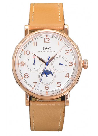 IWC Portofino Calendario Perpetuo IW3446 Dial Blanco Oro Rosado Reloj Réplica Suiza 