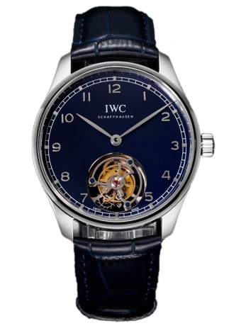IWC Portugieser IW5458 Hand-Wound Genuino Tourbillon Acero Reloj Réplica Suiza 